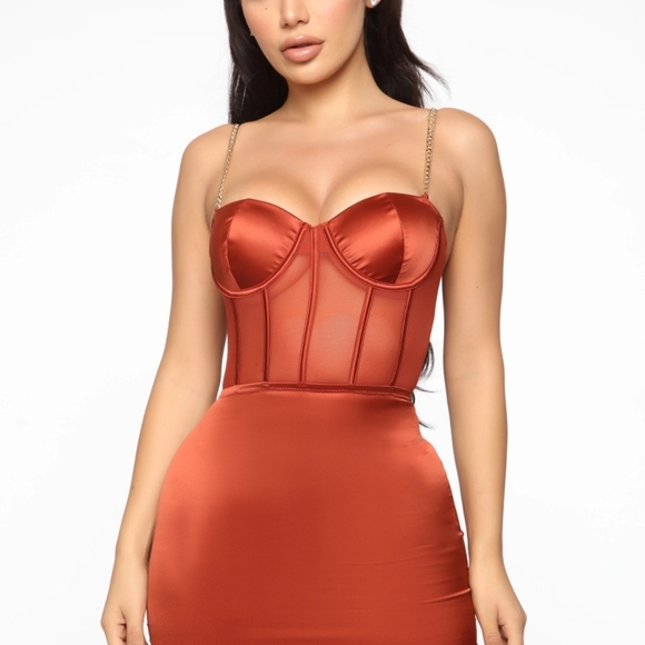 Fashinova Rust Mini Dress - Picture 2 of 3